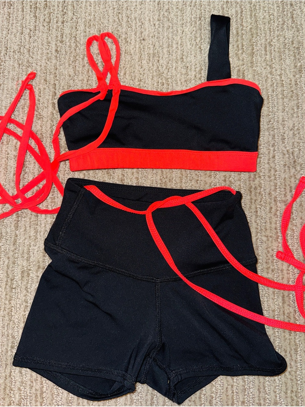 Tiger Friday- Back Crop Top in Volcano & Helix Shorties in Volcano